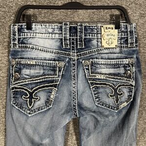 Rock Revival‎ Destin Boot Jeans Mens 32x26 Blue Medium Wash Bootcut Denim